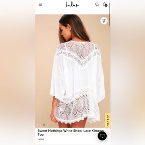 Lulu’s Sweet Nothings White Sheer Lace Kimono Top